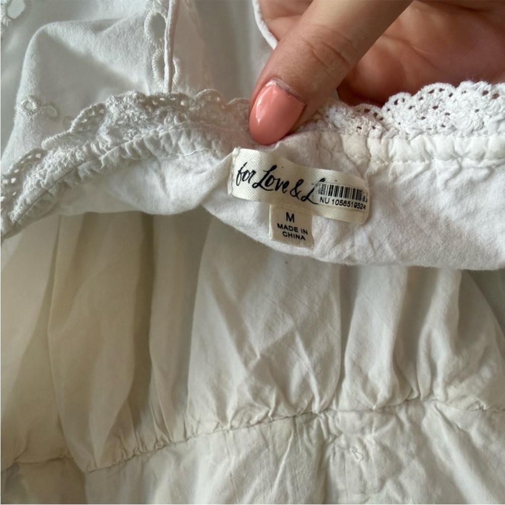 For Love Lemons Andrea Whimsical Eyelets Embroidered Mini Dress size medium - Picture 6 of 8